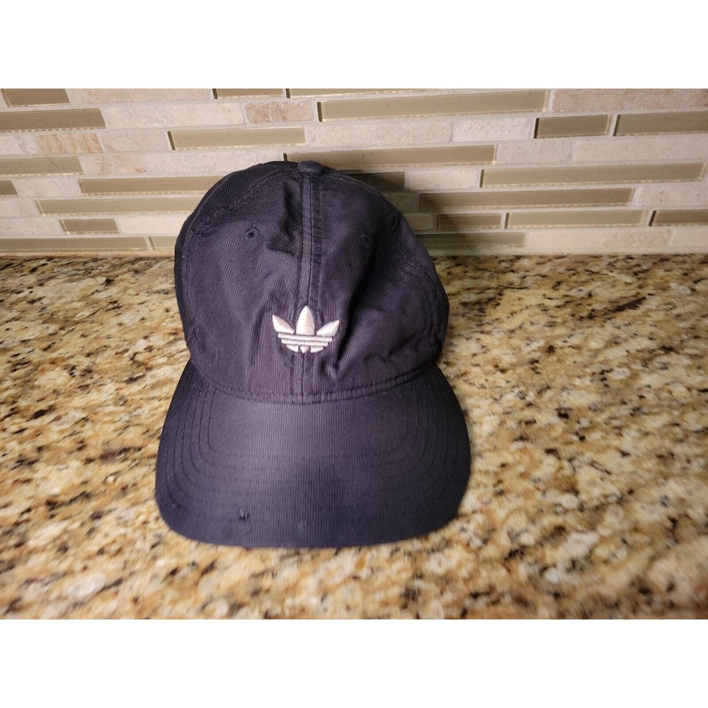 Adidas Logo Hat Baseball Cap StrapBack Adjustable Black Lightweight One Size
